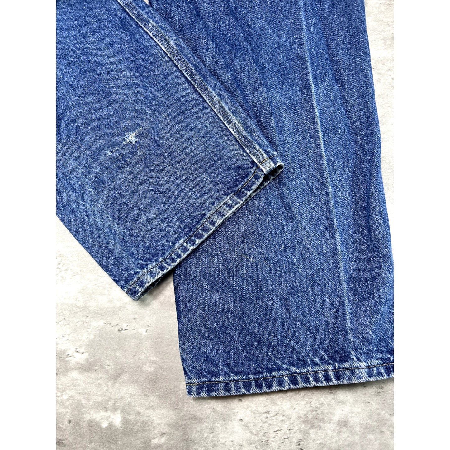 Vintage Carhartt Dark Wash Denim Work Wear Carpenter Double Knee Pants Size 30W