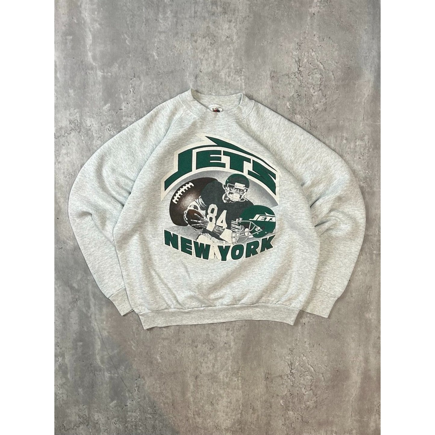 Vintage 90s New York Jets NFL Player Spellout Football Graphic Sweatshirt Sz XL