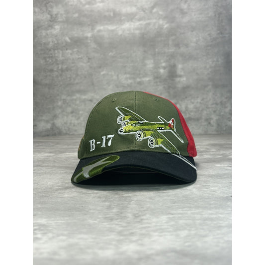 Vintage 90s B-17 War Plane US Air Force Embroidered Strapback Hat OSFA