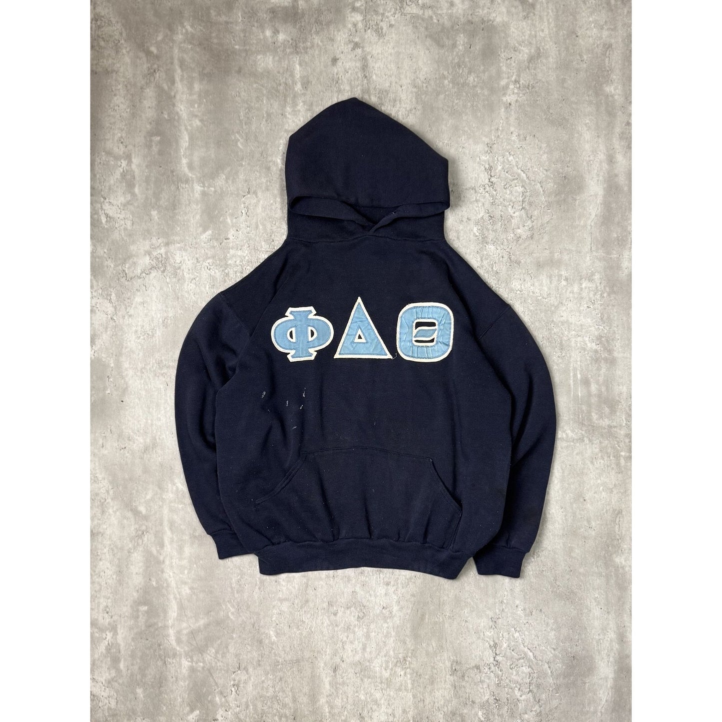 Vintage 70s Russell Athletic Phi Delta Theta Fraternity Hooded Sweatshirt Sz Large