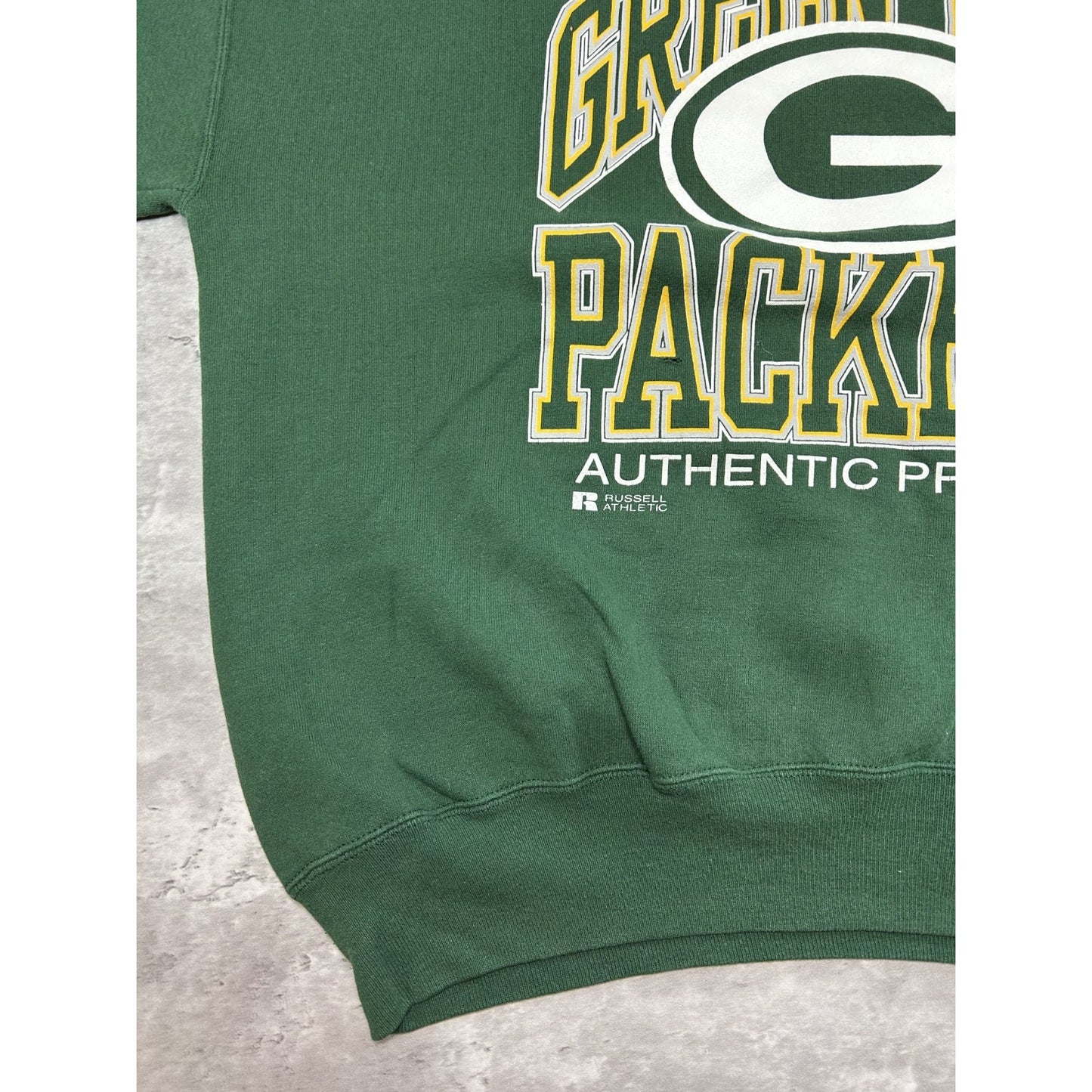 Vintage 1995 Green Bay Packers NFL Graphic Logo Spellout Sweatshirt Size XL
