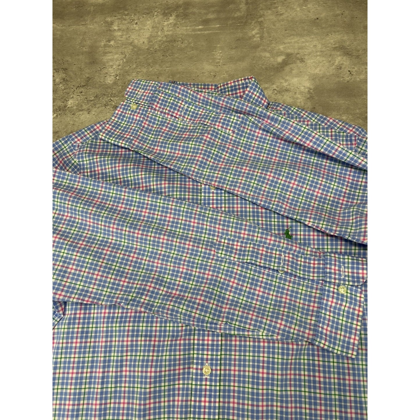 Vintage Polo Ralph Lauren Reworked Cropped Long Sleeve Button Up Shirt Sz Large