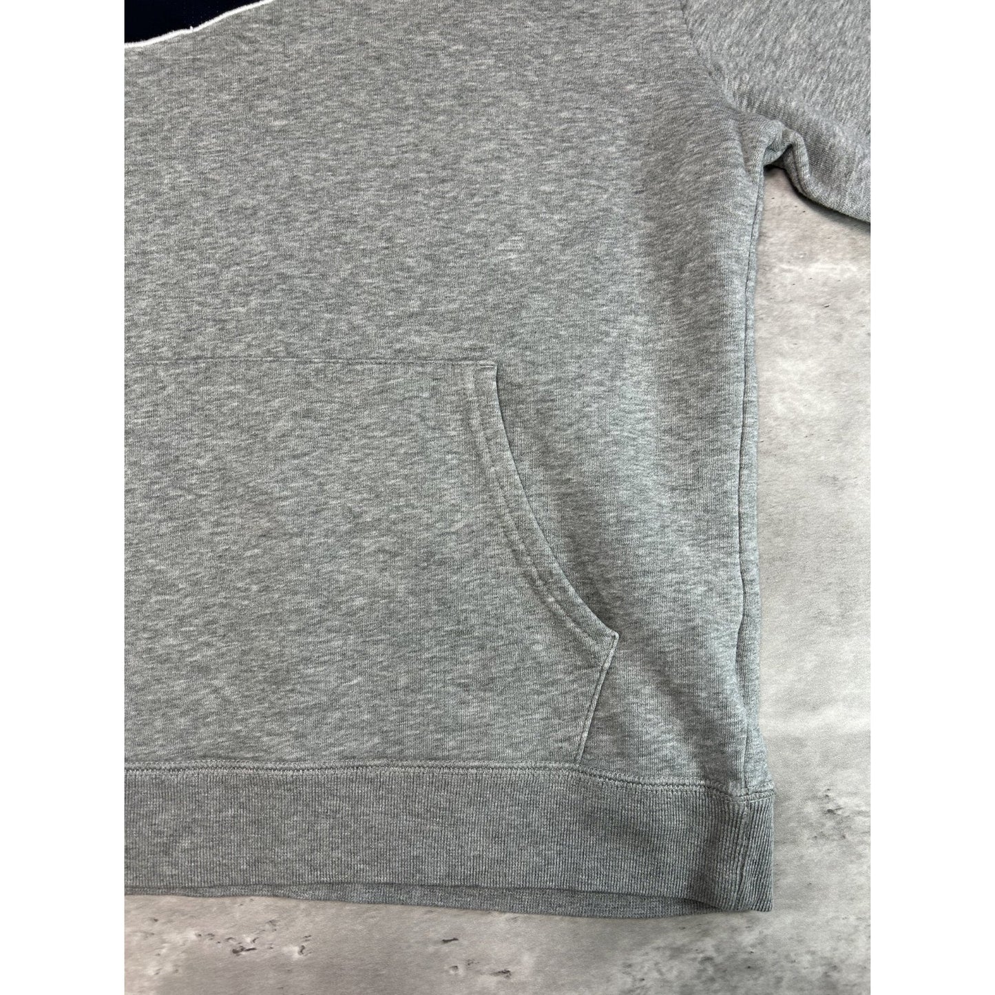 Vintage Nike Embroidered Big Swoosh Pullover Hooded Sweatshirt Size Medium Gray