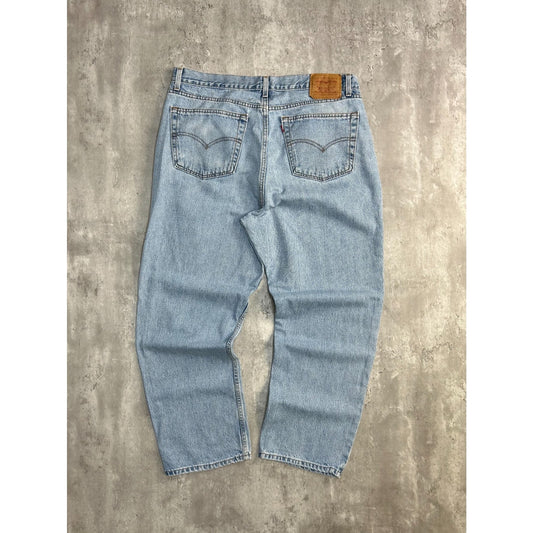 Vintage 90s Levis Red Tab Light Wash Denim Baggy Fit Pants Size 39