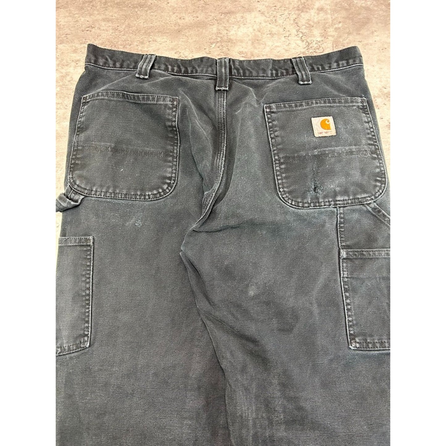 Vintage Carhartt Canvas Workwear Carpenter Double Knee Pants Size 36 Black
