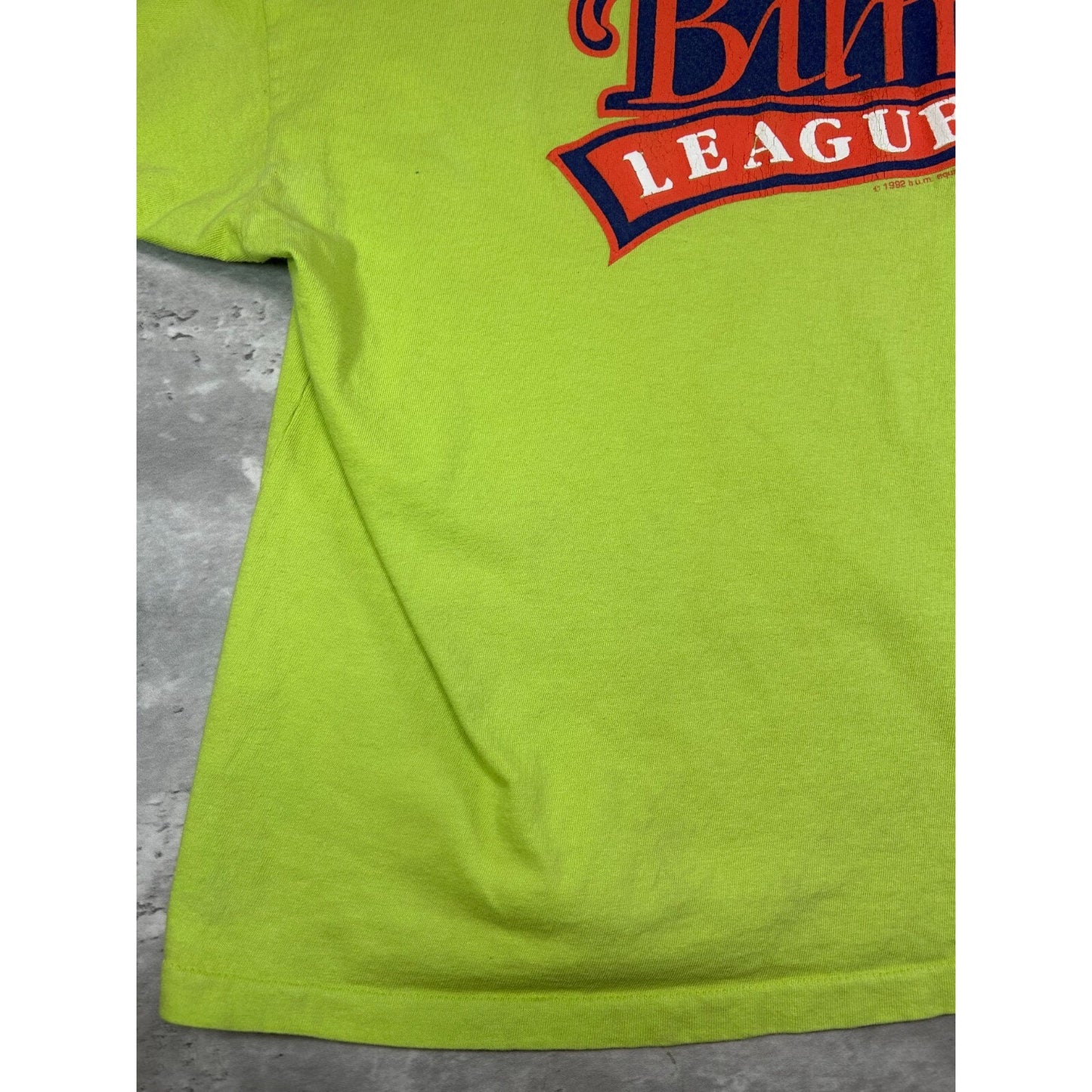 Vintage 1992 B.U.M Equipment Bum League Tailsweep Spellout T-Shirt Size Large