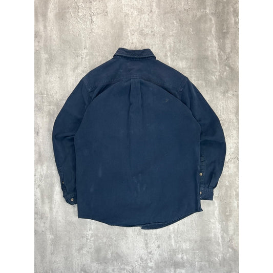 Vintage Carhartt Double Pocket Workwear Long Sleeve Button Up Shirt Size Medium