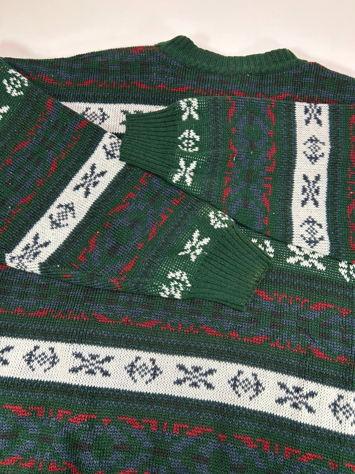 Vintage 90s Northwest Territories Aztec Pattern Striped Knit Sweater Size Medium