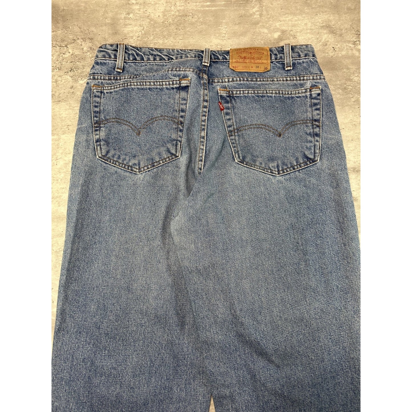 Vintage 90s Levis 550 Red Tab Light Wash Denim Pants Size 36 Blue