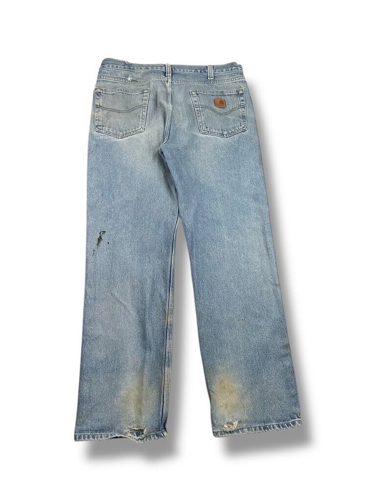 Vintage Carhartt Medium Wash Denim Workwear Pants Size 37