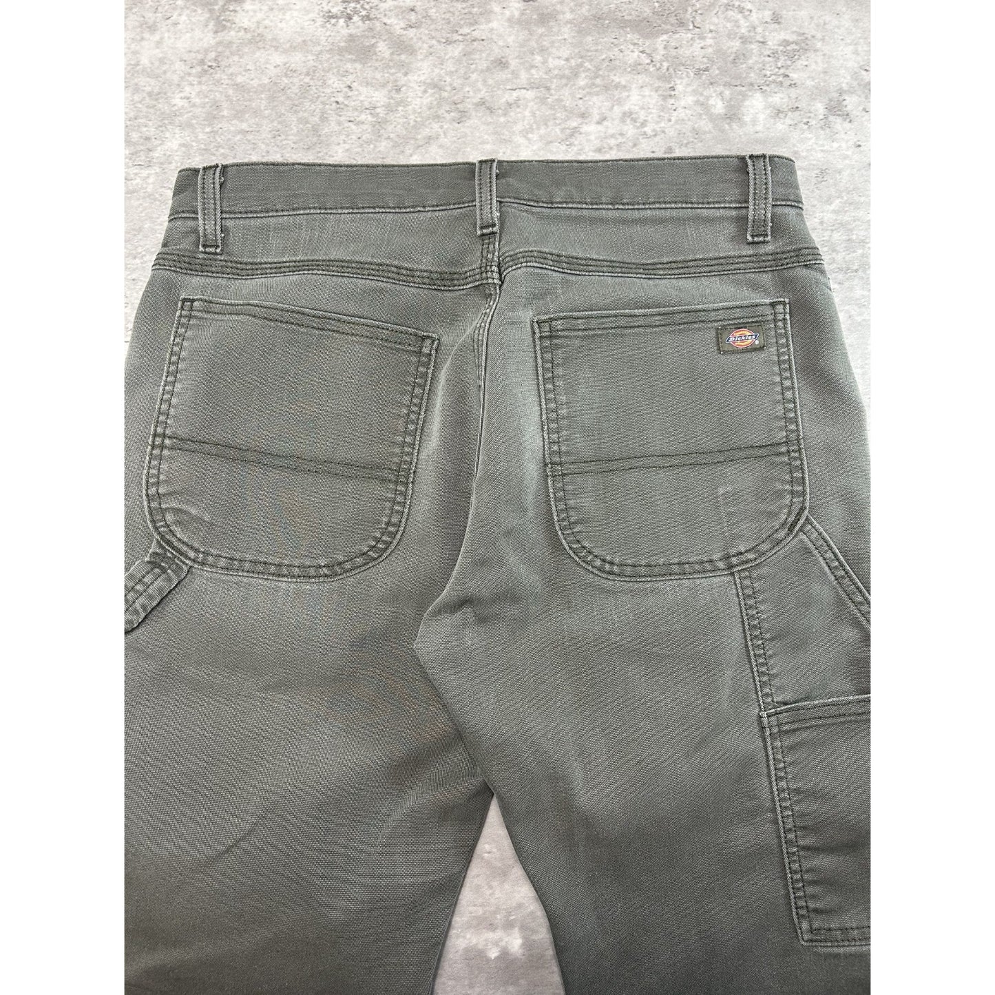Dickies Flex Canvas Workwear Carpenter Pants Size 32 Green