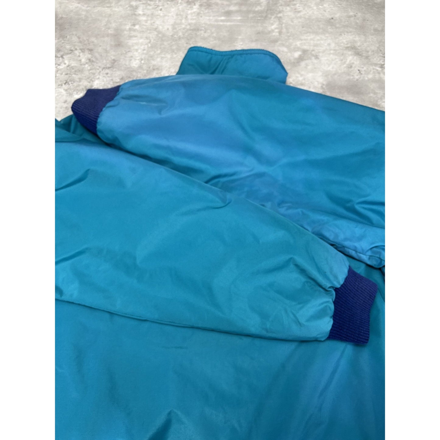 Vintage 90s Osh Kosh Fleece Lined Full Zip Nylon Bomber Jacket Size XL Blue