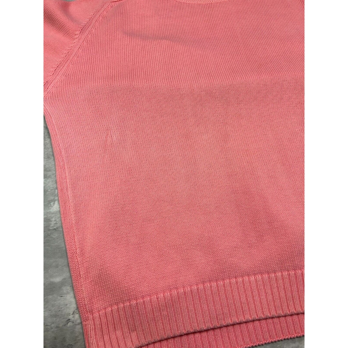 Vintage 90s Lands End Tonal Ribbed Pullover Knit Sweater Size XL Tall Pink