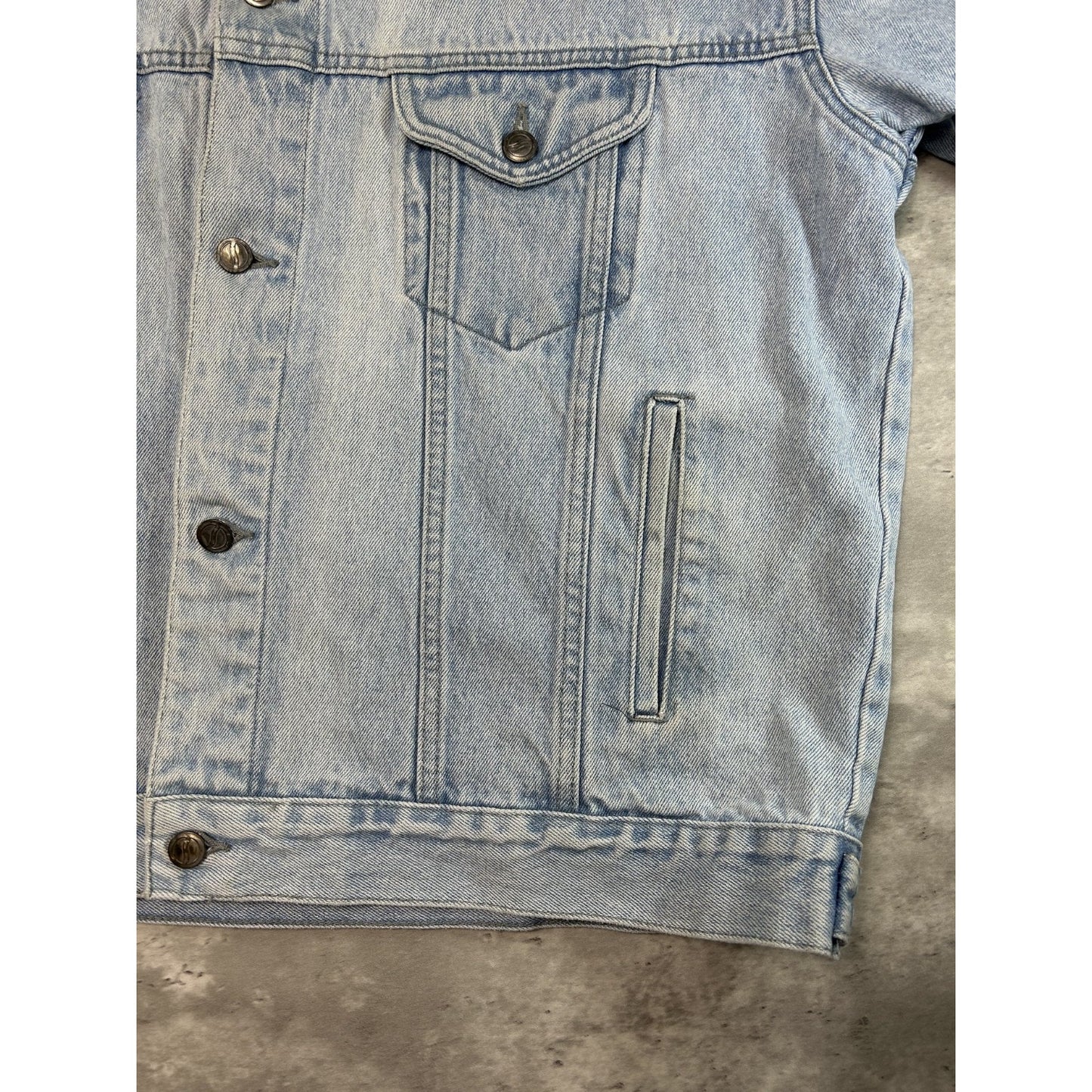 Vintage Pepsi Light Wash Denim Trucker Jacket Size XL Blue