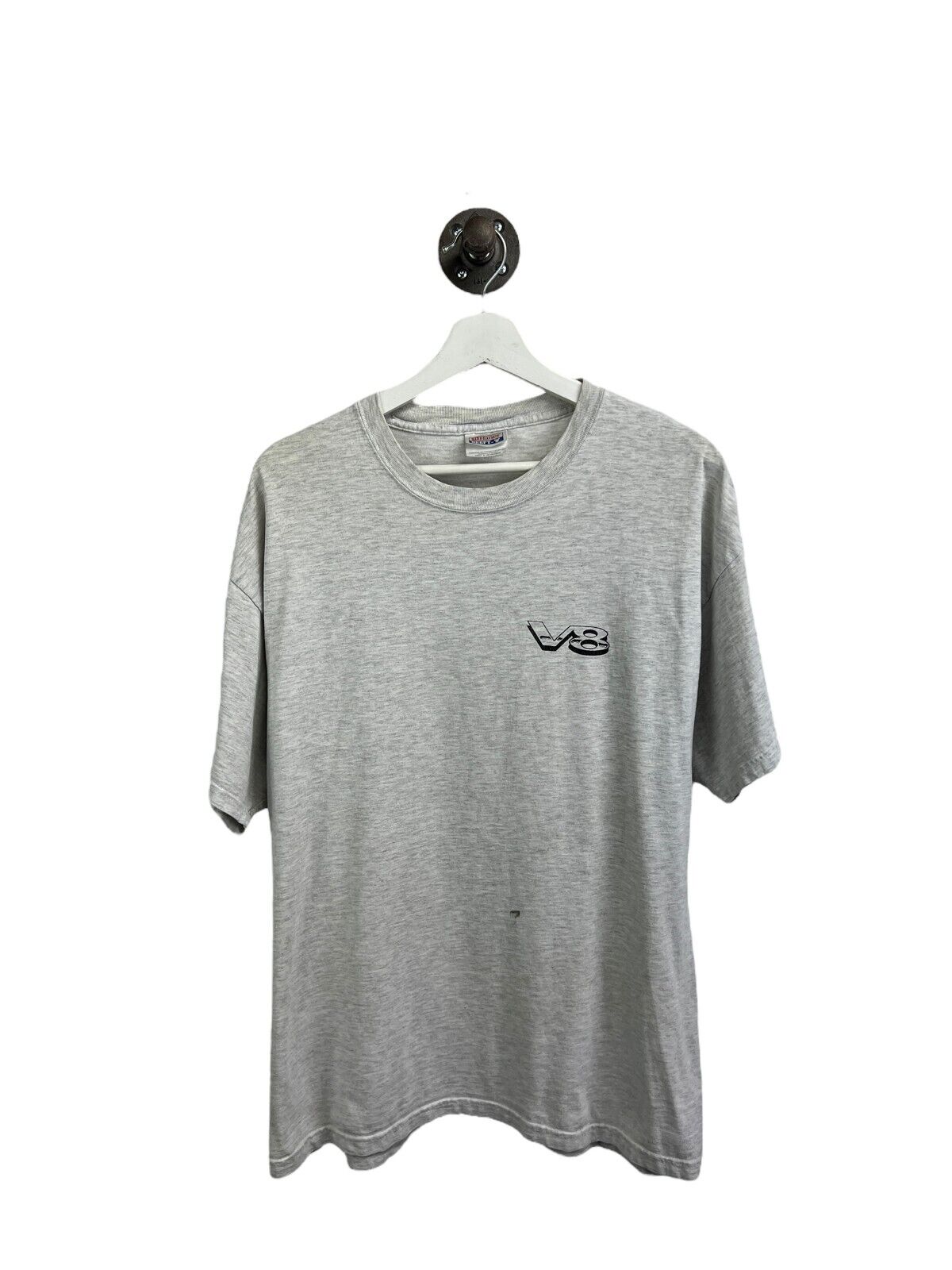 Vintage 90s Range Rover V8 Power Engine Graphic Car T-Shirt Size XL Gray