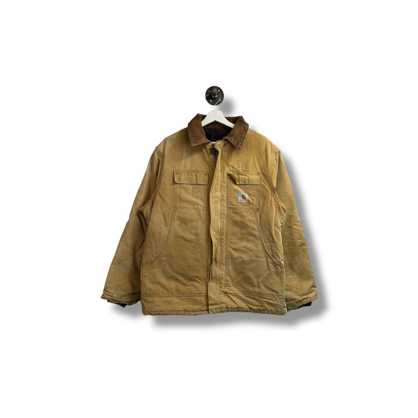 Vintage Carhartt Quilted Lined Canvas Workwear Arctic Jacket Size XL Beige