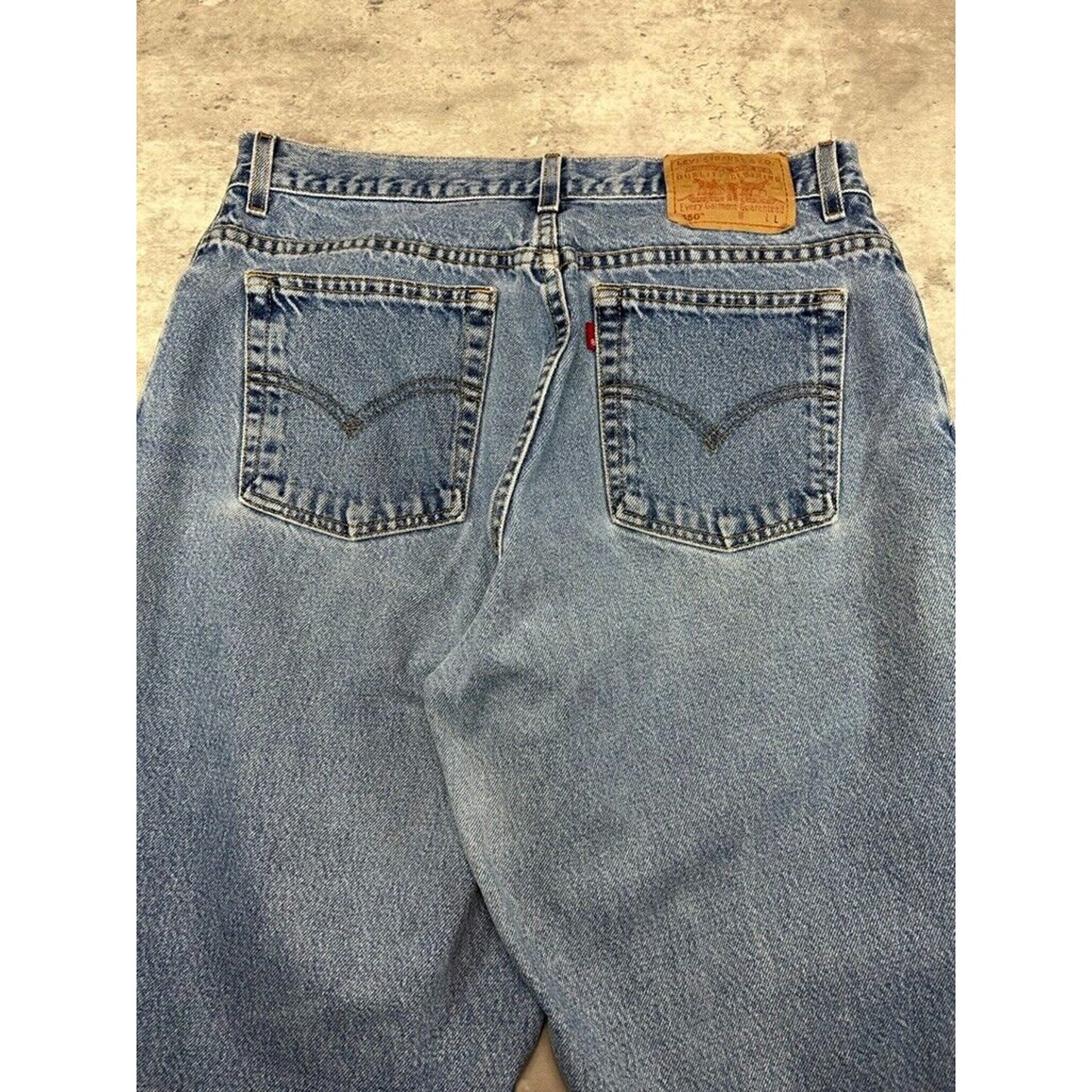 Vintage 90s Levis 550 Red Tab Medium Wash Denim Pants Size 34 Blue