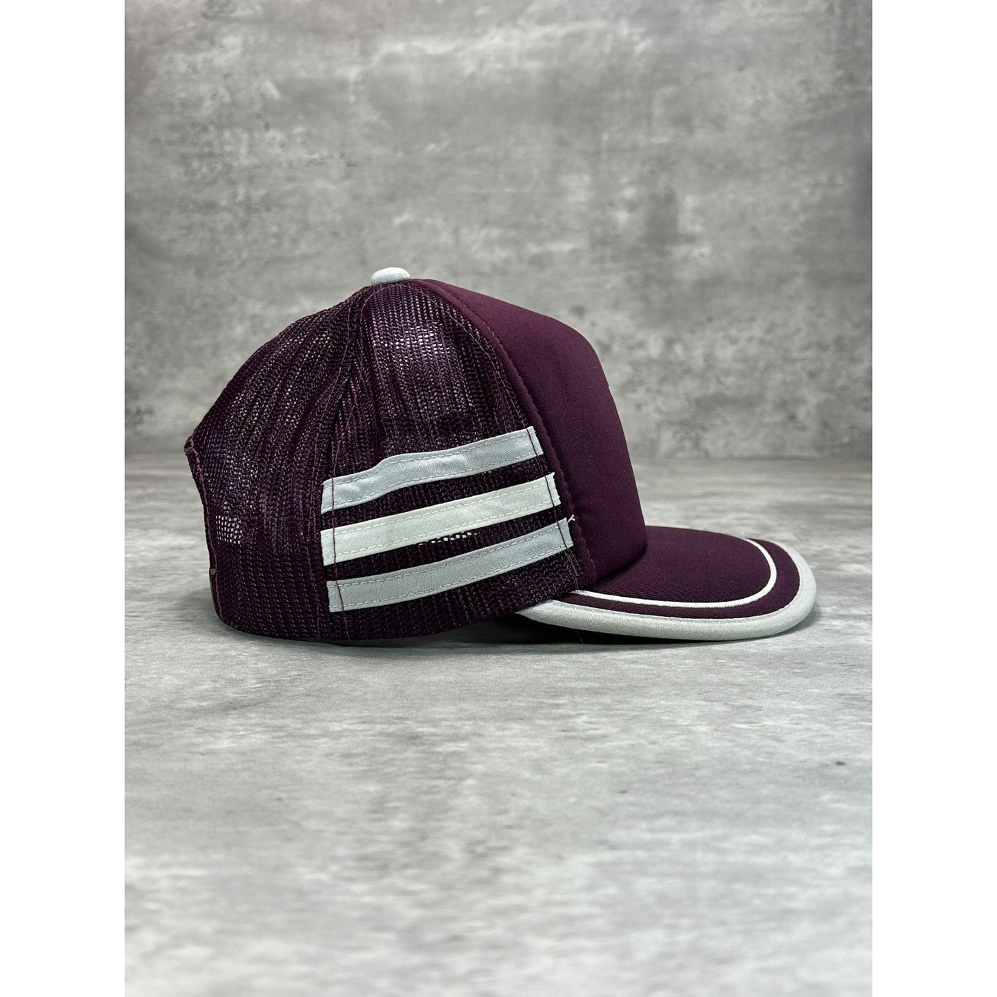 VTG 1989 Harrowsmith Old Boys Baseball Three Stripe Trucker Snapback Hat OSFA