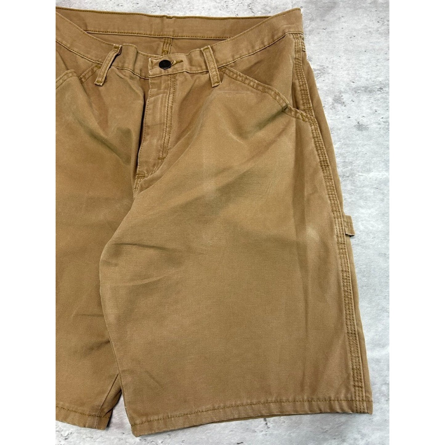 Vintage Rustler Canvas Workwear Carpenter Shorts Size 31 Beige