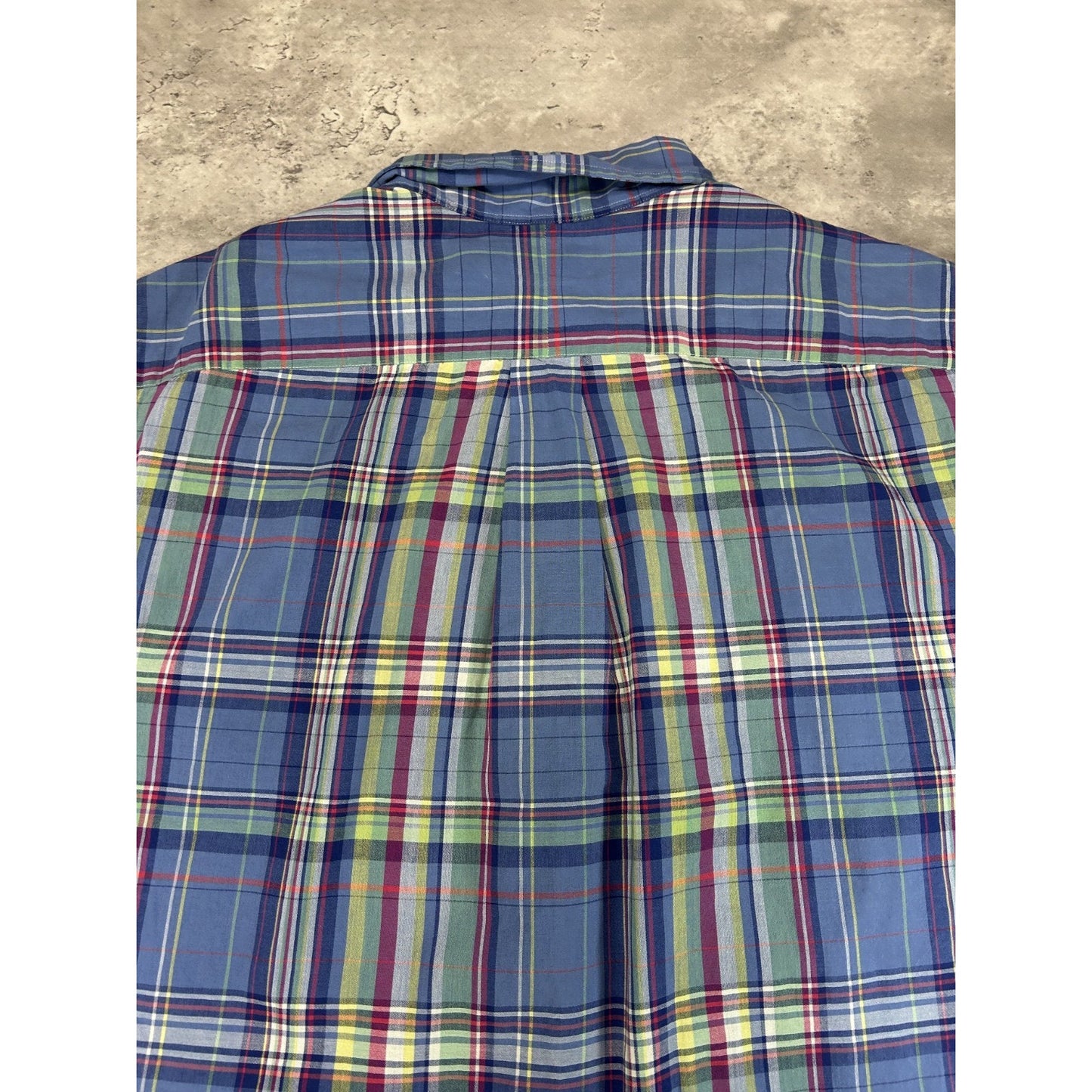 VTG Polo Ralph Lauren Plaid Short Sleeve Reworked Cropped Button Up Shirt Size L
