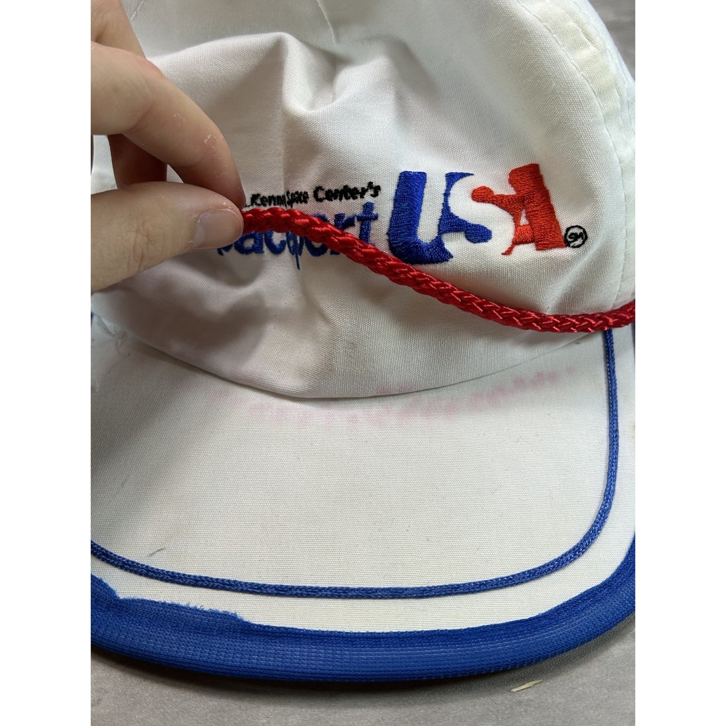 Vintage 90s NASA Kennedy Space Center Space Port Embroidered Strapback Hat OSFA