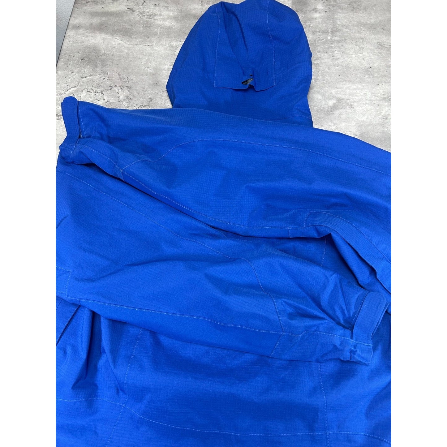 Vintage 90s Womens Patagonia Nylon Full Zip Hooded Hiking Jacket Size XL Blue