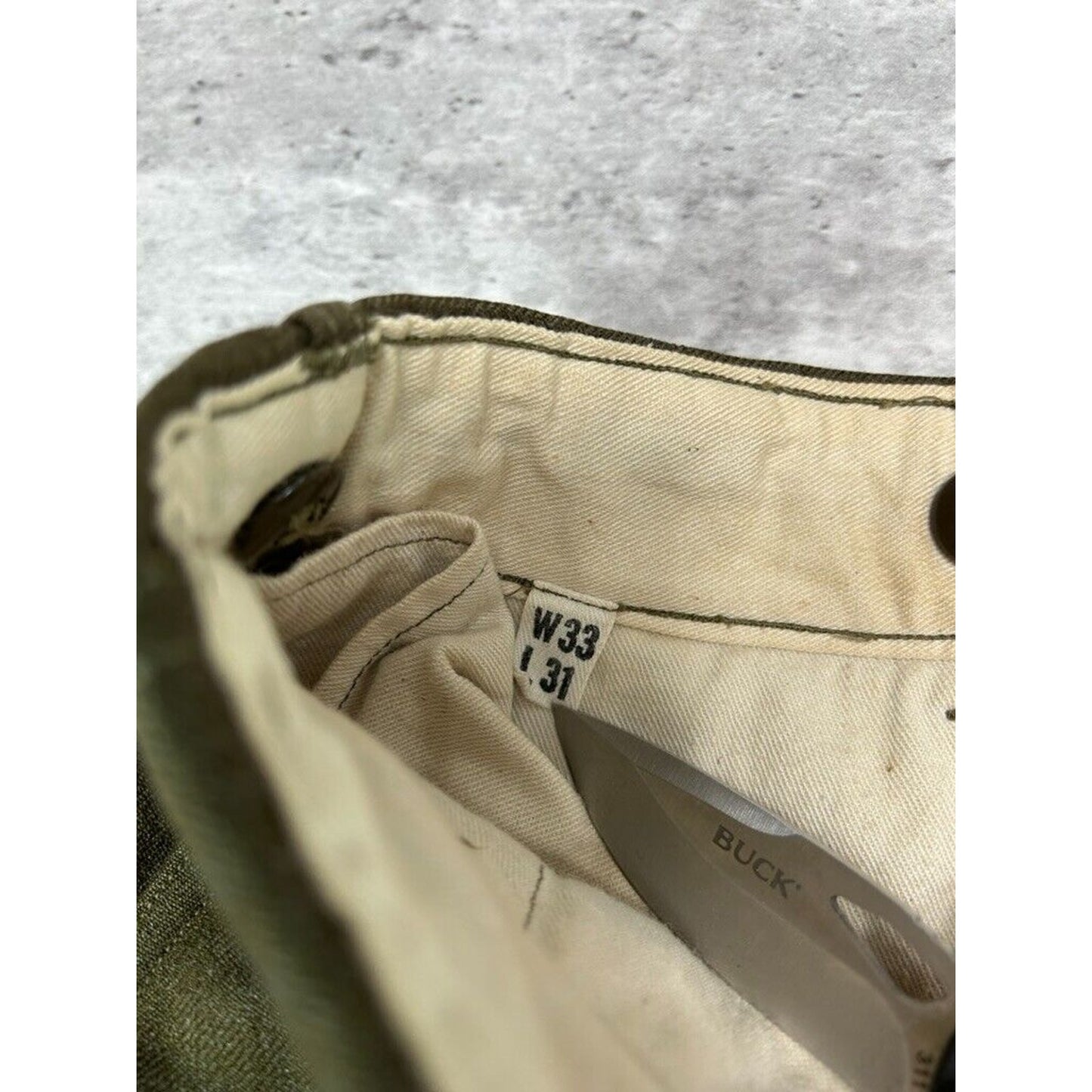 Vintage 1950s Wool Army Trouser Style Slack Pants Size 31