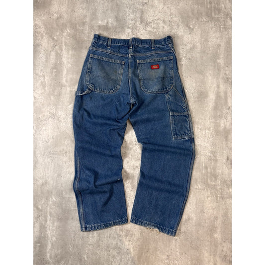 Vintage Dickies Dark Wash Denim Workwear Carpenter Pants Size 32