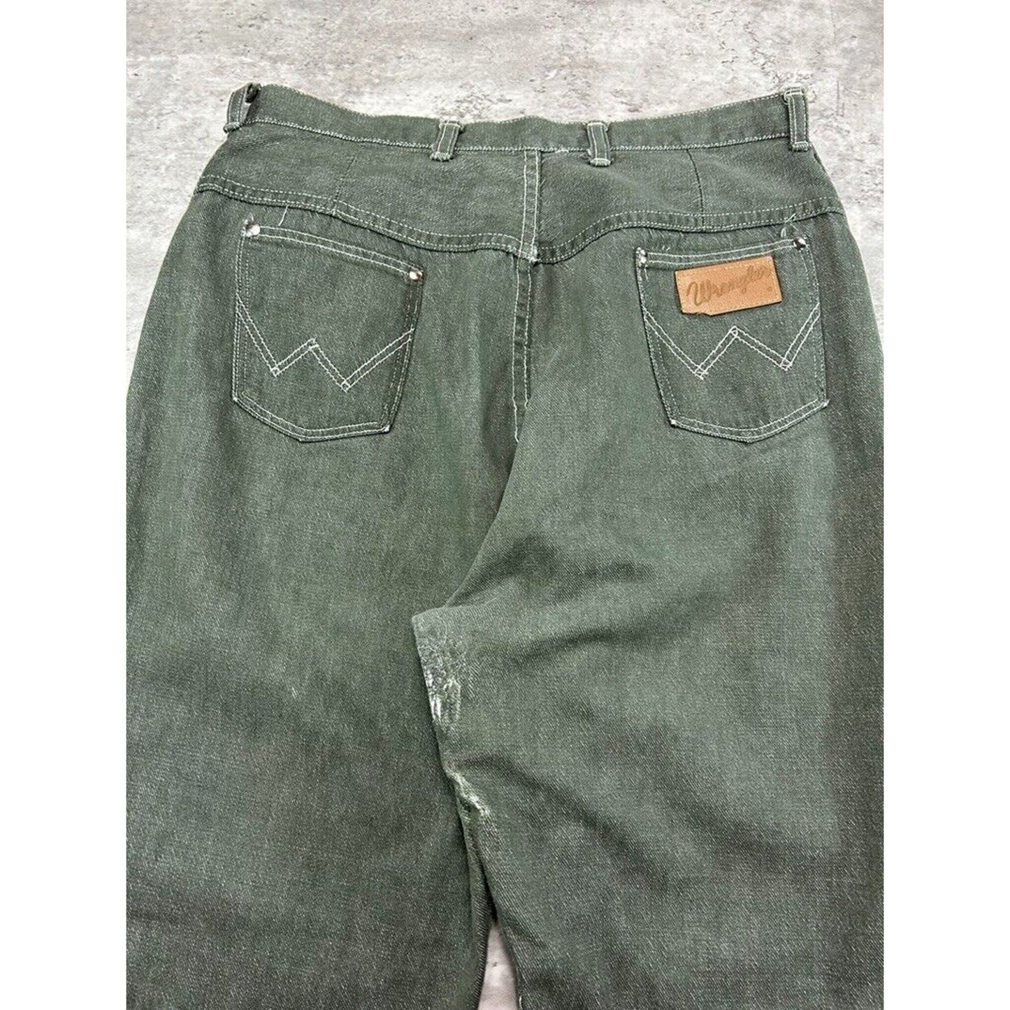 Vintage 1960s Wrangler Western Denim Trouser Pants Size 30 Green