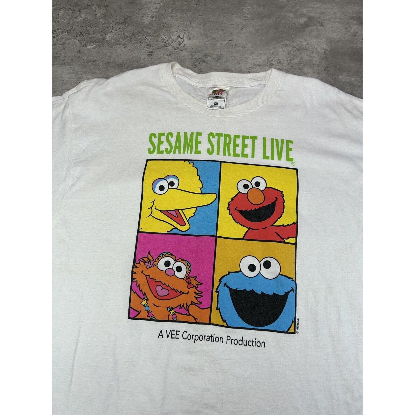 Vintage 90s Sesame Street Live Elmo Character Graphic T-Shirt Size XL White