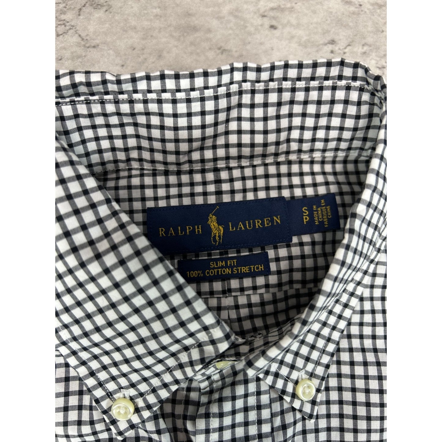 Polo Ralph Lauren Checkered Print Reworked Cropped Button Up Shirt Size Small