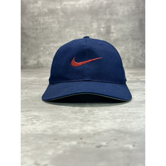 Vintage 90s Nike Embroidered Swoosh Snapback Hat OSFA Blue