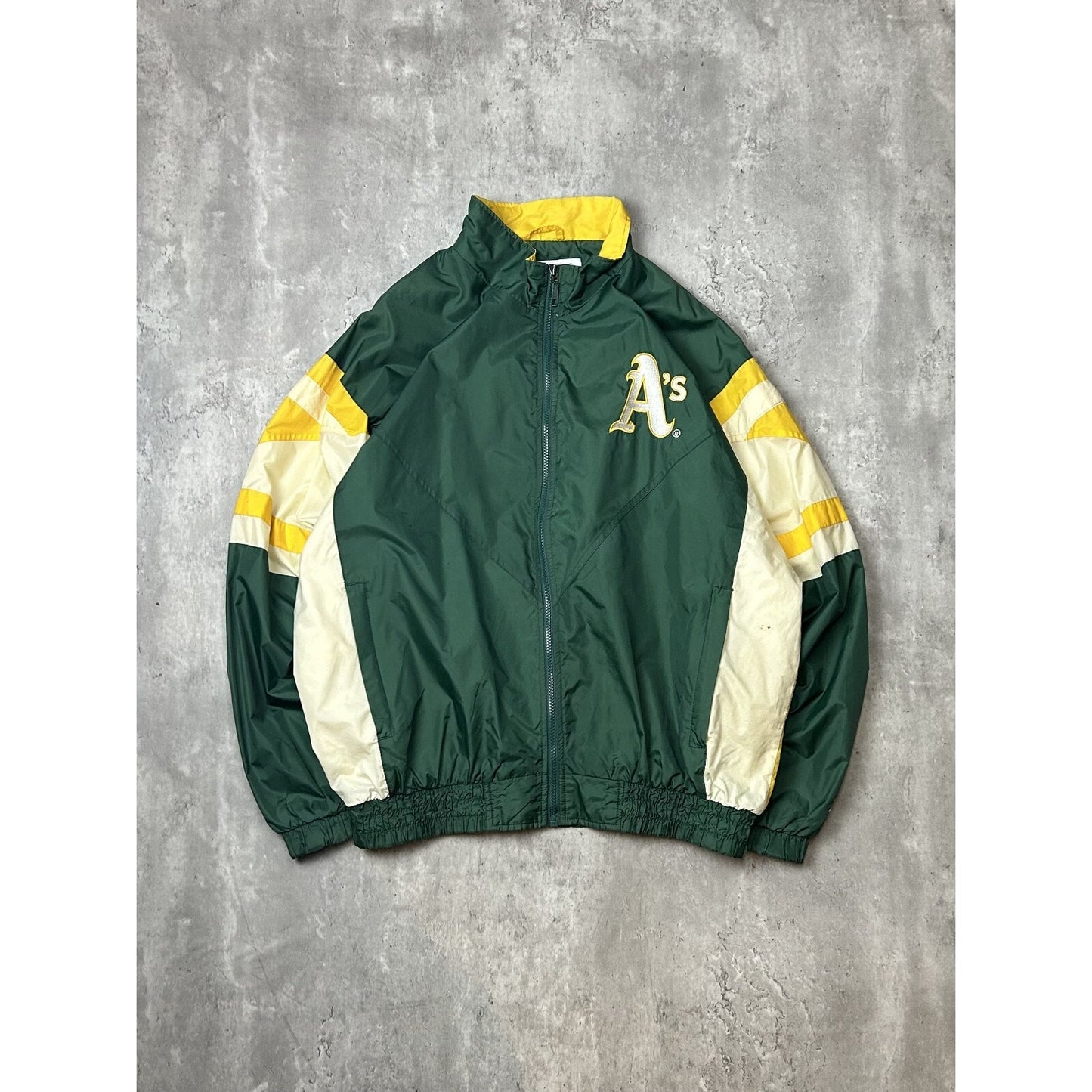 Vintage 90s Oakland Athletics MLB Embroidered Starter Windbreaker Jacket Large