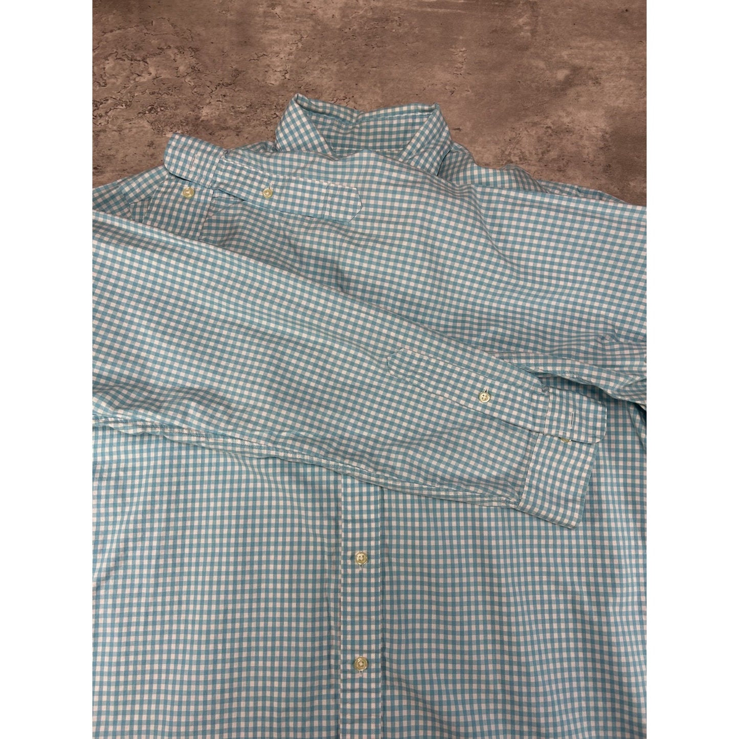 Polo Ralph Lauren Plaid Print Long Sleeve Button Up Shirt Size Large Blue/White