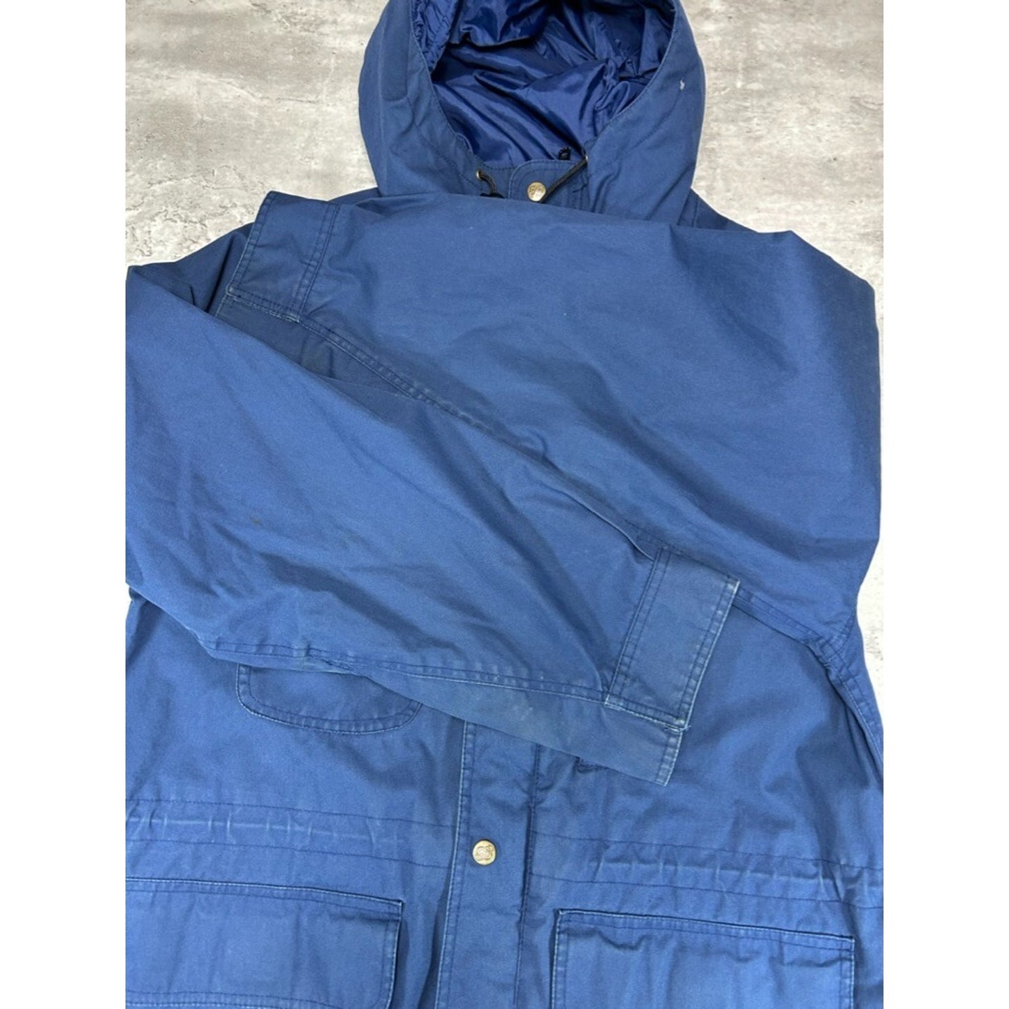Vintage Eddie Bauer Full Zip Multi-Pocket Long Jacket Size Large