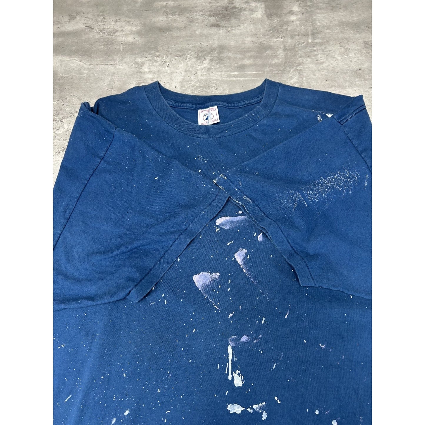 Vintage 90s Distressed Guess USA Graphic Logo T-Shirt Size 2XL Blue