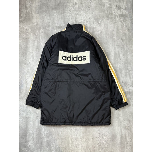 Vintage 90s Adidas Embroidered Logo Insulated Full Zip Long Jacket Size XL