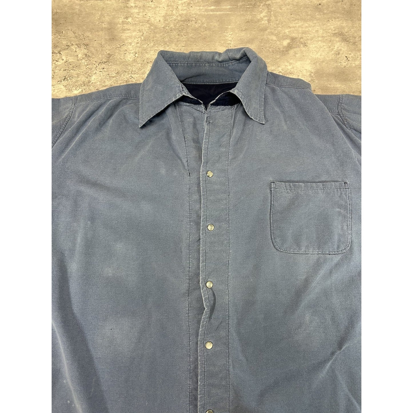 Vintage 90s Pearl Snap Long Sleeve Button Up Shirt Size 2XL Blue
