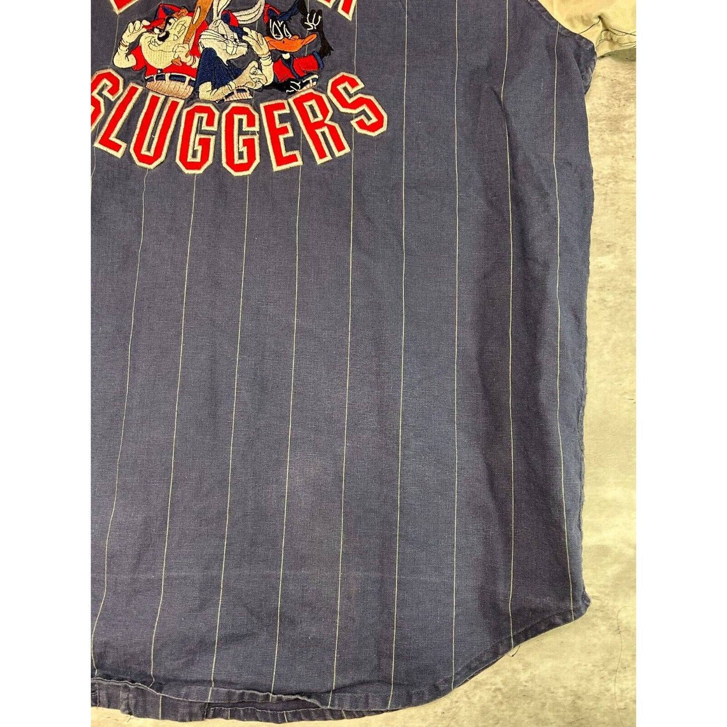 Vintage 90s Looney Tunes Embroidered Burbank Sluggers Baseball Jersey Size XL