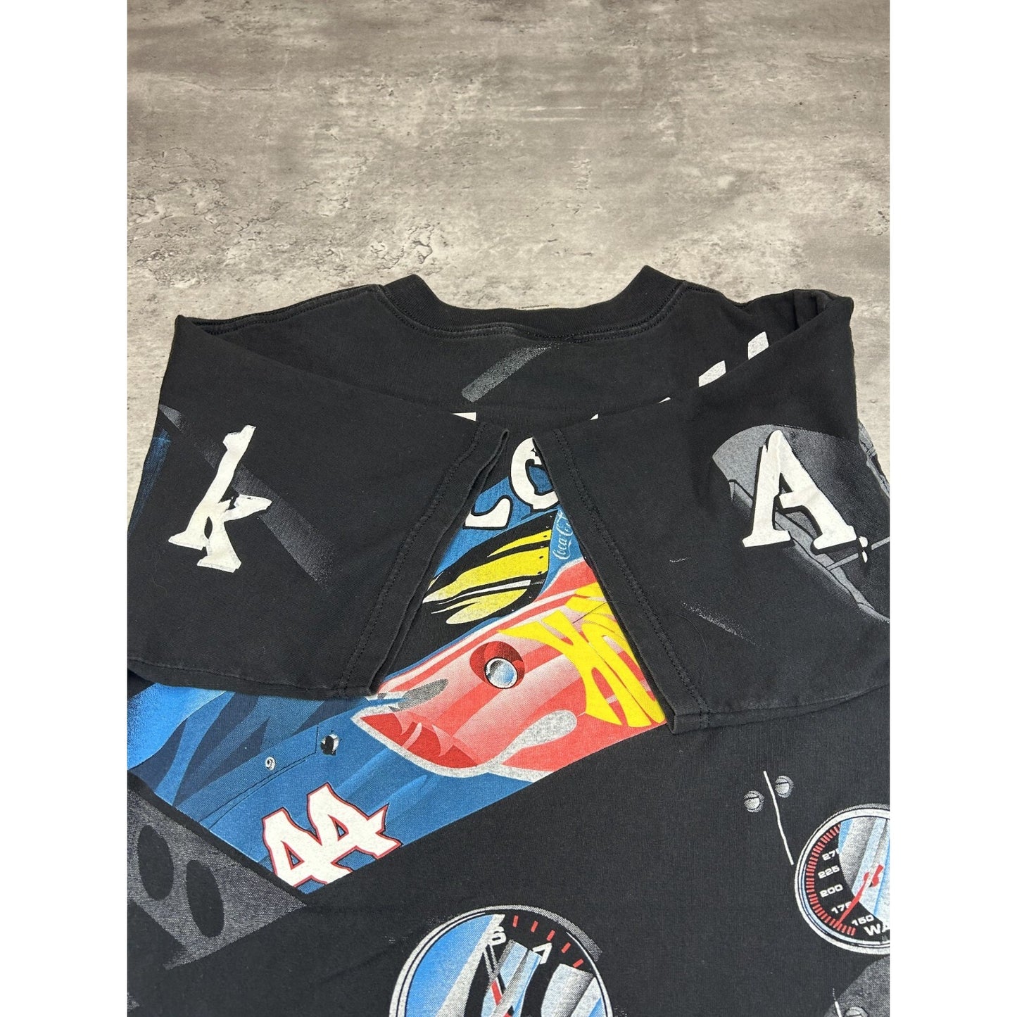 Vintage 1998 Kyle Petty Hot Wheels Racing Nascar All Over Print T-Shirt Sz Large