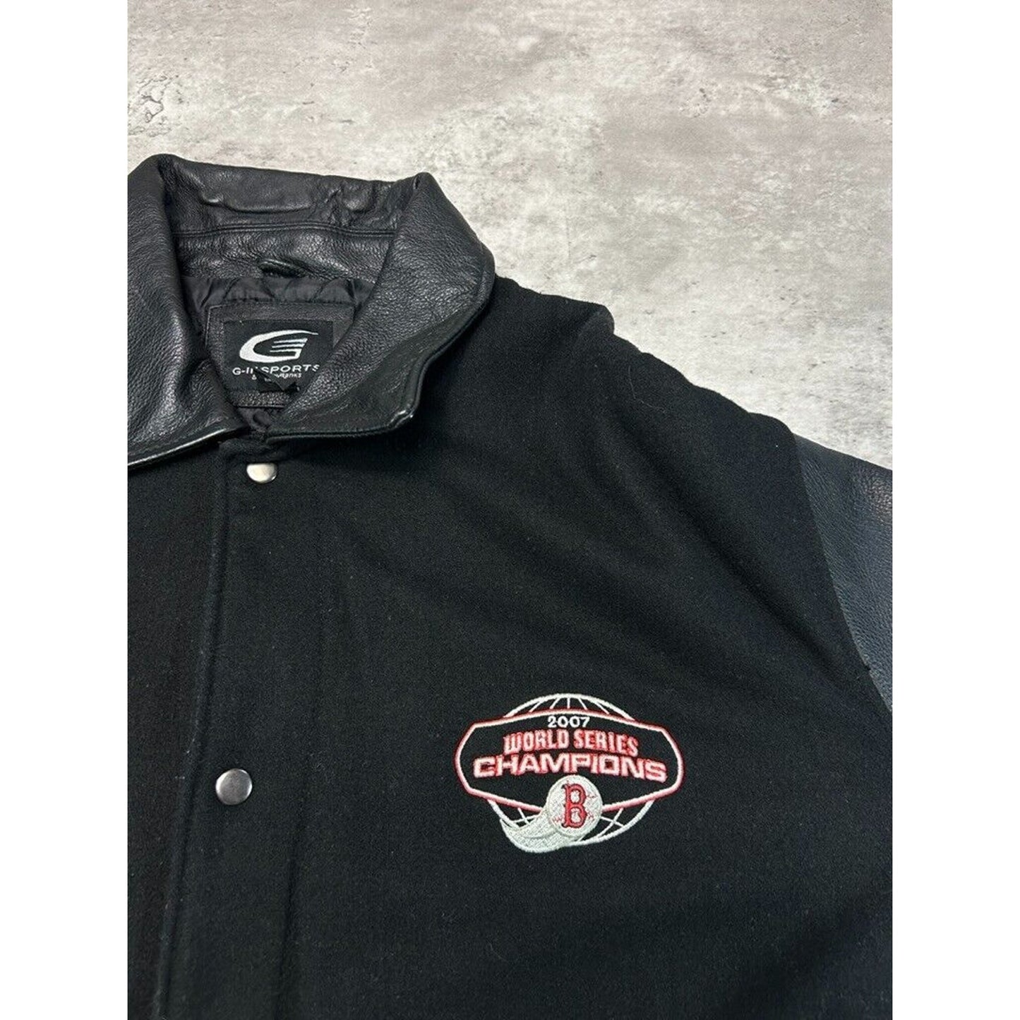 Boston Red Sox MLB World Series Varsity Style Bomber Jacket Size XXL Black