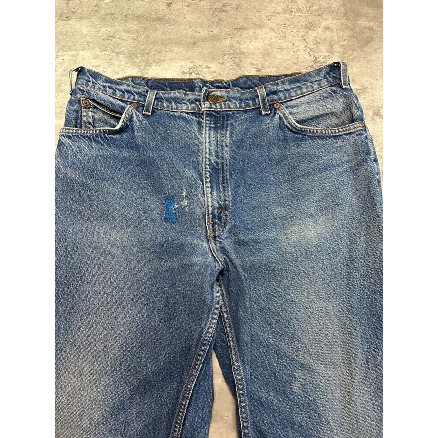 Vintage 80s Levis 550 Orange Tab Relaxed Fit Medium Wash Denim Pants Size 37