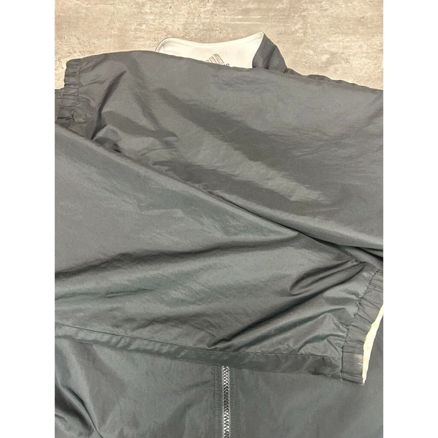 Vintage 90s Adidas Reversible Nylon Full Zip Windbreaker Jacket Size XXL Black