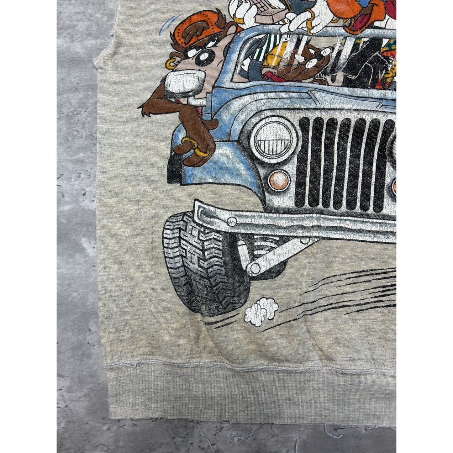 Vintage 90s Looney Tunes Tv Show Promo Graphic Sleeveless Sweatshirt Size Medium