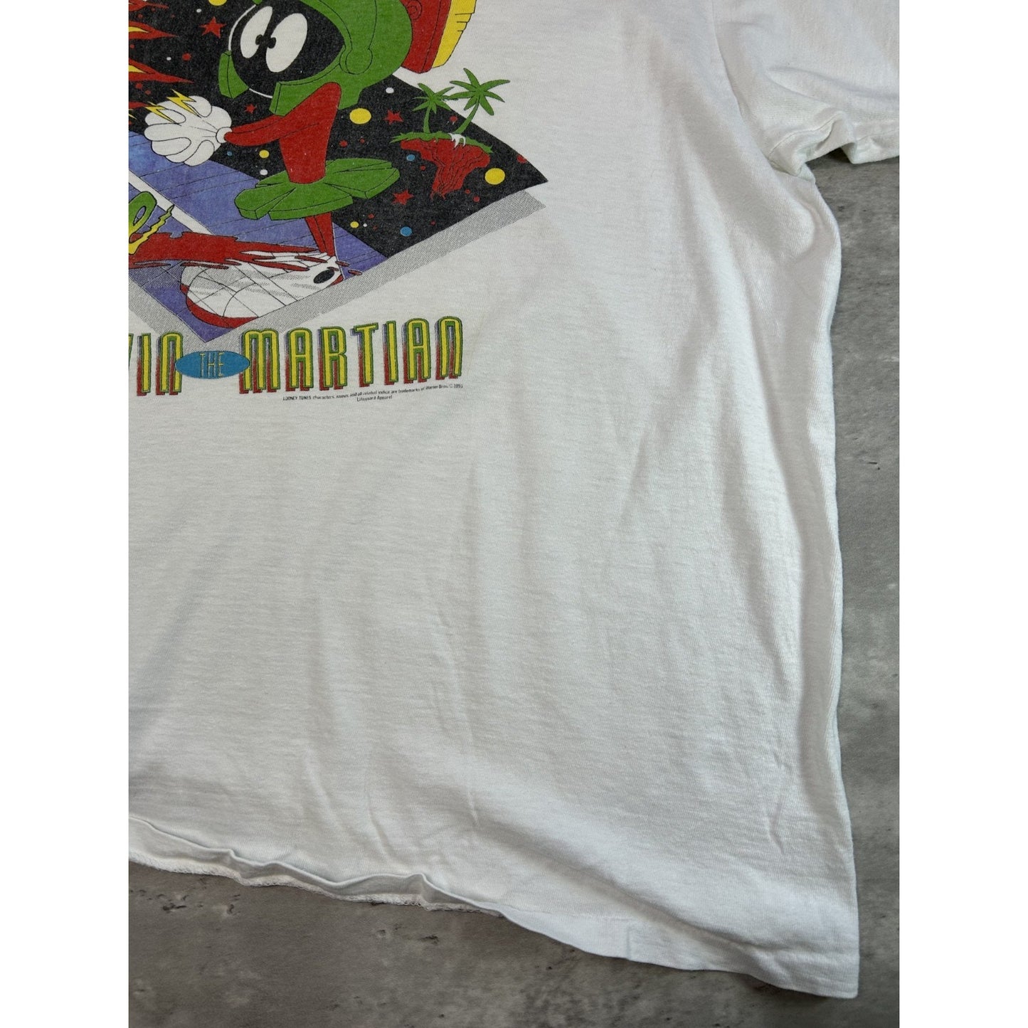 Vintage 1993 Looney Tunes Marvin The Martian Space Age Graphic T-Shirt Size XL