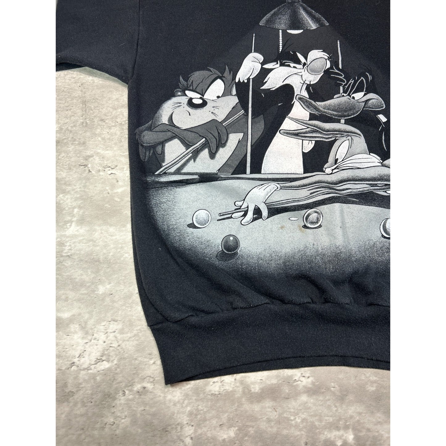 Vintage 1994 Looney Tunes Billiards Graphic TV Show Promo Sweatshirt Size XL