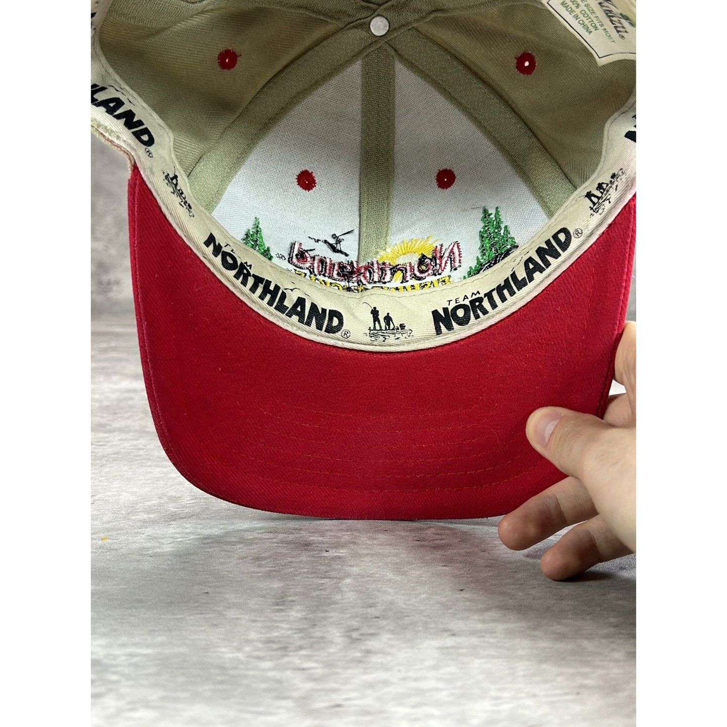 Vintage 90s Northland Fishing Tackle Embroidered Spellout Snapback Hat OSFA