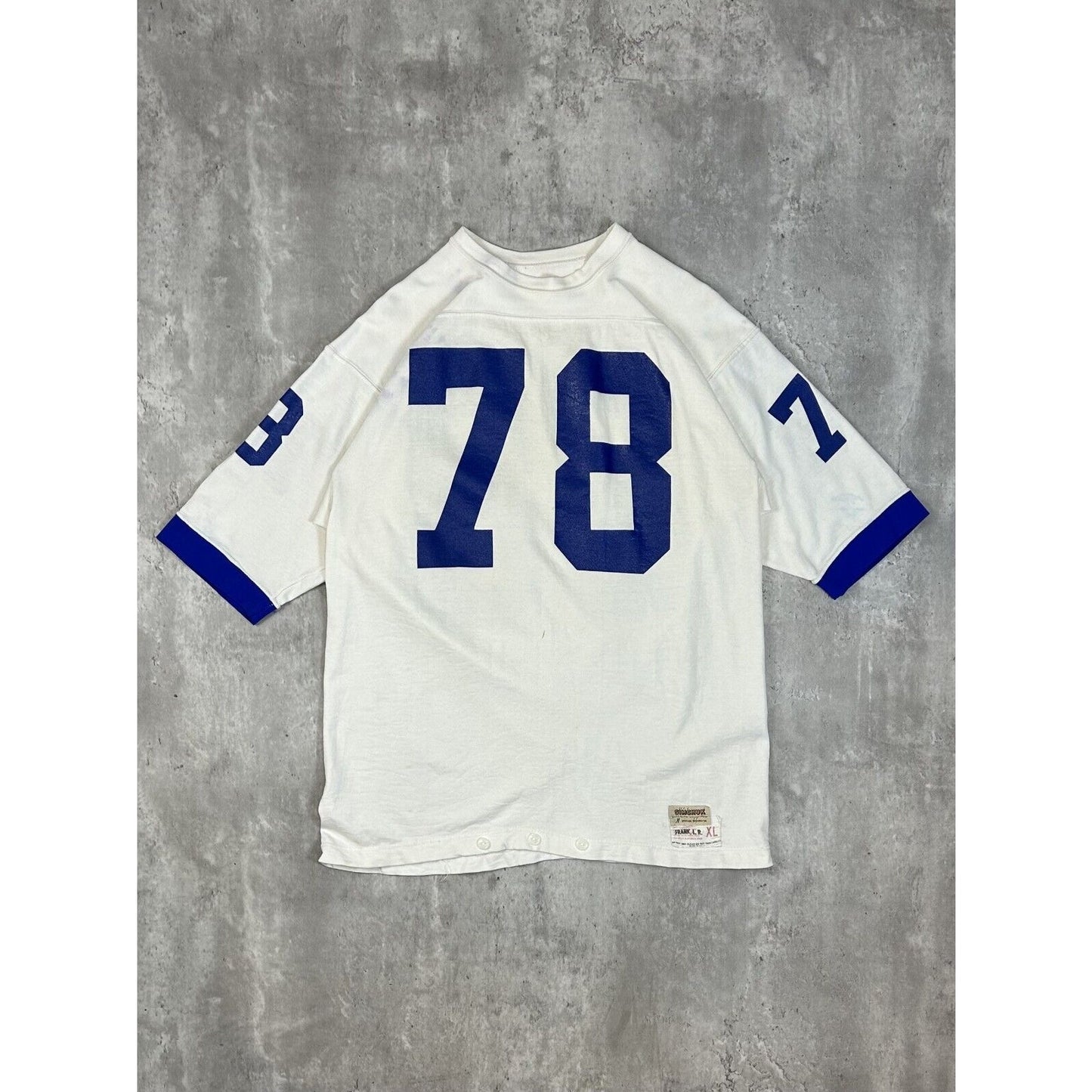Vintage 1950s/1960s #78 Two Tone Football Jersey T-Shirt Size XL White/Blue