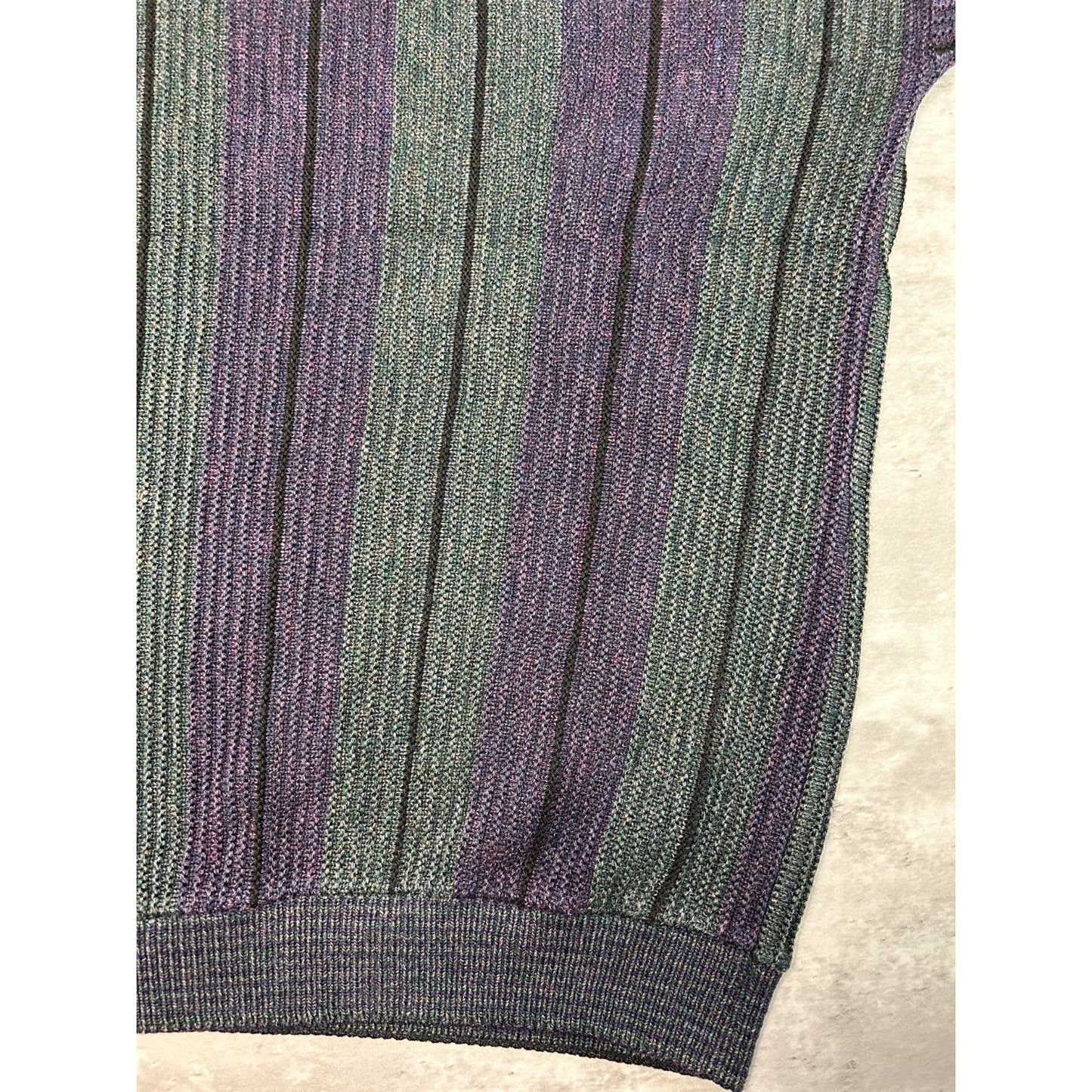 Vintage 80s/90s Abstract Striped Pullover Ribbed Knit Sweater Size 2XL