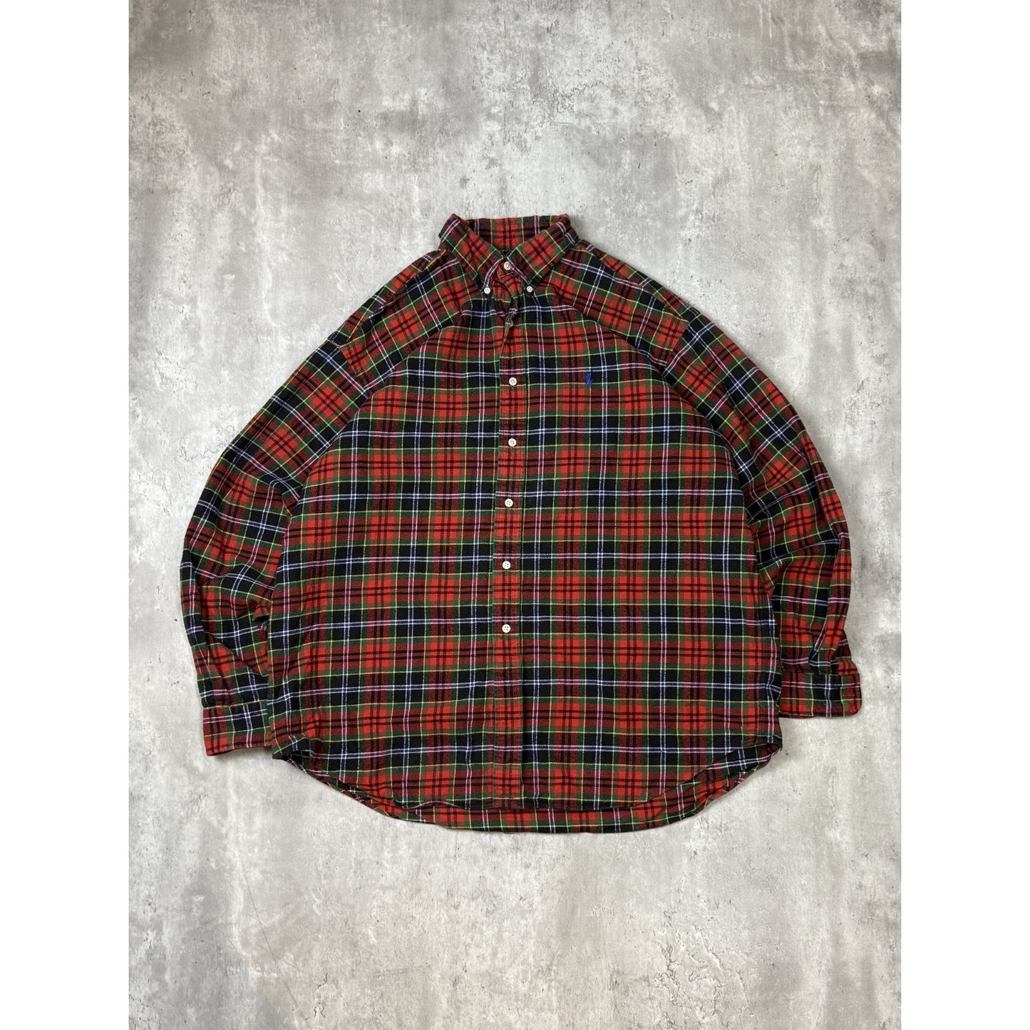 Vintage Polo Ralph Lauren Plaid Print Long Sleeve Button Up Shirt Size XL